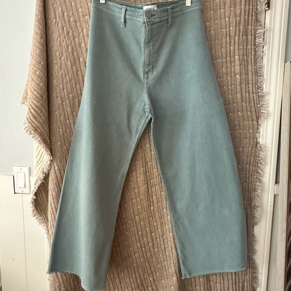pistola sage green wide leg jeans